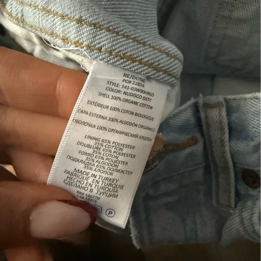 Re/Done Light Wash Distressed Straight-Leg Jeans - Picture 8 of 9